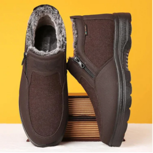 Men’s Orthopedic Warm Snow Boots Waterproof Non-Slip Winter Fleece Shoes