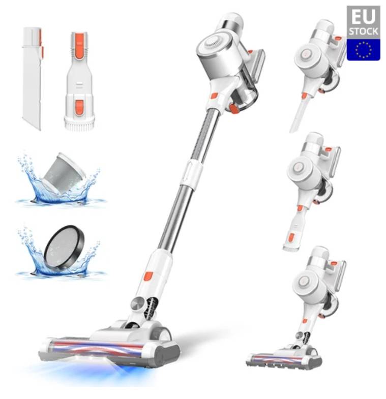 Ultenic U10 Pro Cordless Vacuum Cleaner, 400W 27Kpa Max Suction, 5-Layer Filtration, 115000rpm Speed Motor 35min Runtime