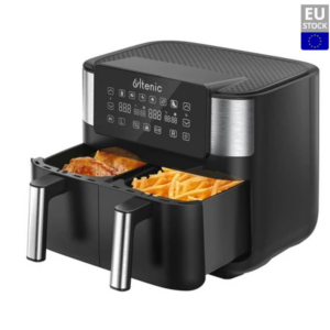 Ultenic K20 Dual Basket Hot Air Fryer 2850W 8L Capacity Dual Independent Cooking Zone Touch Screen100 Online Recipes 6 Programmes Digital Display with