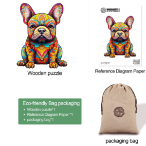 Cute French Dog Wooden Jigsaw Puzzle