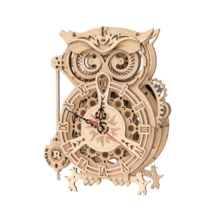 Robotime Rokr 161pcs Creative DIY 3D Owl Clock Wooden Model Building Block Kits Assembly Toy Gift for Children Adult LK503