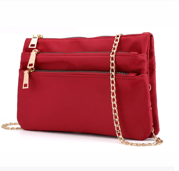 Women Pure Color Multi-pockets Shoulder Bags Chain Crossbody Bags