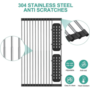 Sleek and Durable Stainless Steel Dish Drying Rack