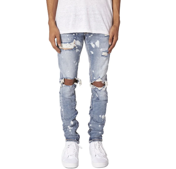 Men's slim ripped jeans