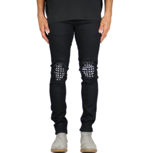 Men’s ripped rivet jeans