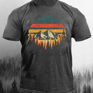 Mountain Print Short Sleeve Nature T-Shirt