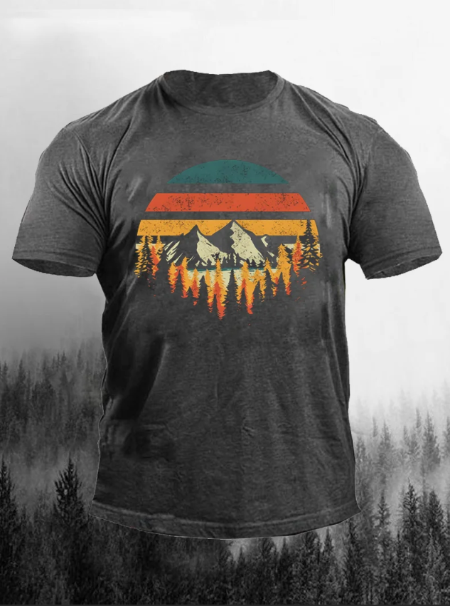 Mountain Print Short Sleeve Nature T-Shirt