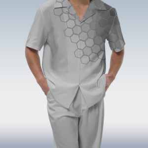Suitmens Geometric Short Sleeve Walking Shirt for Men