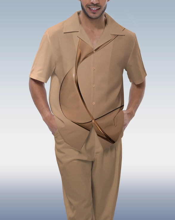 Suitmens Men's Coffee Two-Piece Casual Suit 001