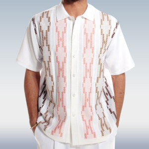 Short Sleeve Walking Pants with Colorblock Print, Two-Piece Design