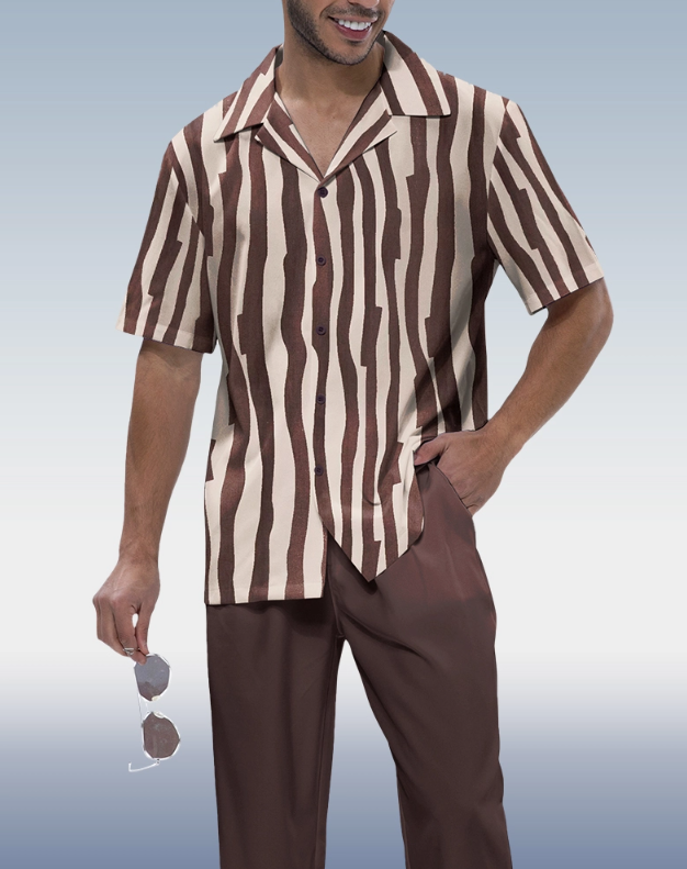 Short Sleeve Printed Walking Suit - Fission Two-Piece Revamped