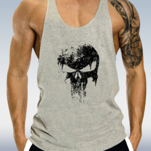 Men’s Grey Skull Sports Tank Top