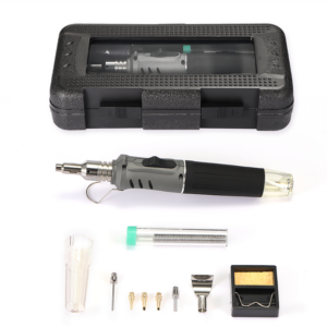 HS-1115K Soldering Iron Professional 10 in 1 Soldering Iron Set Butane Gas Soldering Iron Set 26ml Welding Torch Kit Tool – Gold
