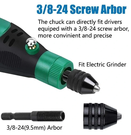 1PCS 0.3-3.6mm Drill Chuck Keyless Screwdriver Impact Driver Adaptor Electric Motor Clamp Mini Chuck Fixture Hex Shank Drill Bit Adapter