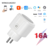 Tuya smartlife remote control EU 16A wifi smart plug with socket with energy monitoring, work with Alexa and google assistant