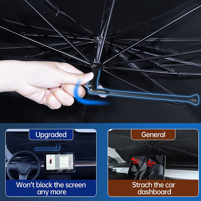 Car Windshield Sun Shade Umbrella - Foldable Car Umbrella Sunshade Cover UV Block Car Front Window (Heat Insulation Protection) for Auto Windshield Co
