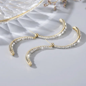 Cross Curved Earrings