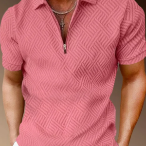 Men’s Pink Print Casual POLO Shirt