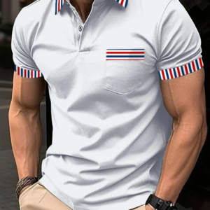 Men’S Casual Color Contrast Polo