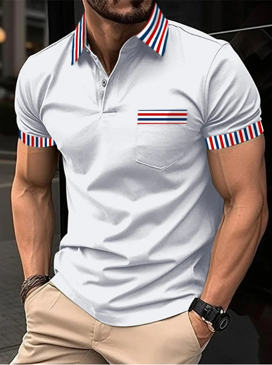Men'S Casual Color Contrast Polo