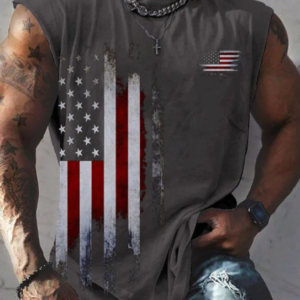 Men’s Vintage Flag Print Tank Top