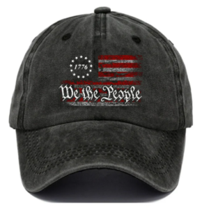 Vinage We The People 1776 Flag Print Baseball Cap