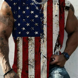 Men’s Vintage Flag Element Crew Neck Tank Top