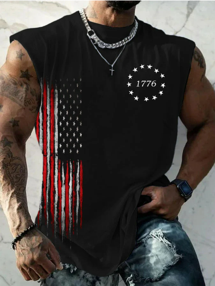 Men's Casual Printed Tank Top Top
