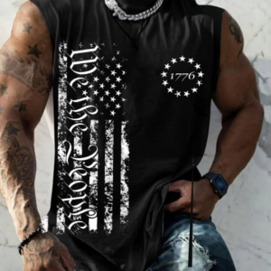 Men’s Independence Day We The People Flag Print Tank Top