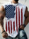 Men’s Casual Printed Flag Tank Top