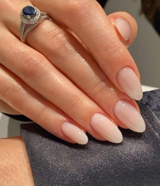 24pcs Long Almond Solid Fake Nail & 1sheet Tape & 1pc Nail File