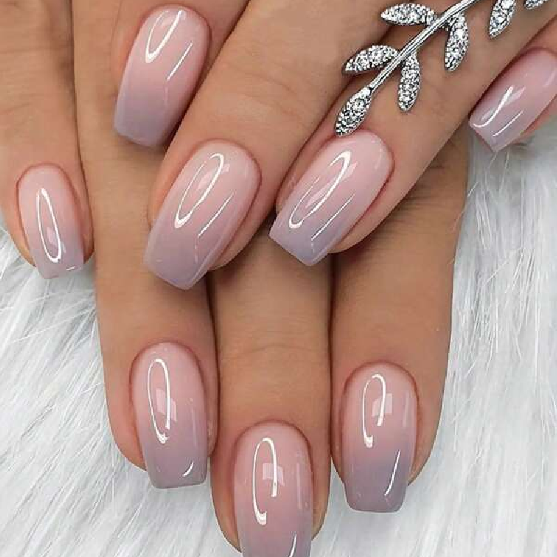 Express Your Love With 24pcs Long Square Ombre Full Cover Fake Nail Kit For Women