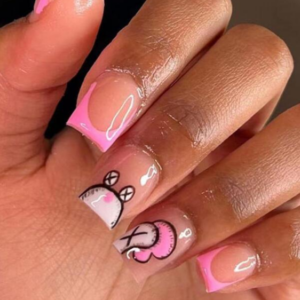 Upgrade Your Look With 24pcs Short Square Cartoon Snail Print Full Cover Fake Nail Kit