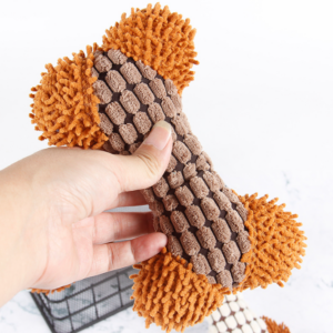 Bite-resistant teething sound plush dog toys pet supplies carpet bone pattern models
