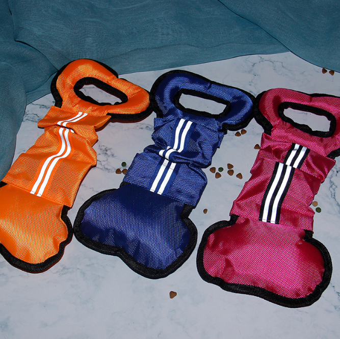 Pet Dog Teething Bite Resistant Plush Toy Bone Type Interactive Training Bite Stick Pull Ring