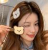 Simple Korean system bear hair clips headdress cute girls smiley duckbill clip temperament broken hair bangs clip senior feeling