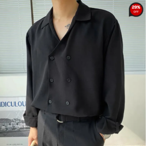 Casual Double-breasted Lapel Shirt