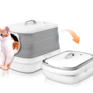 Cat litter box fully enclosed foldable smart deodorizing large cat toilet