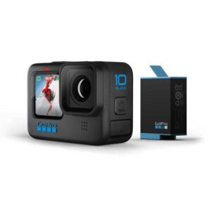 GoPro HERO10 Black – Waterproof Action Camera with Front LCD and Touch Rear Screens, 5.3K60 Ultra HD Video, 23MP Photos, 1080p Live Streaming, Webcam,