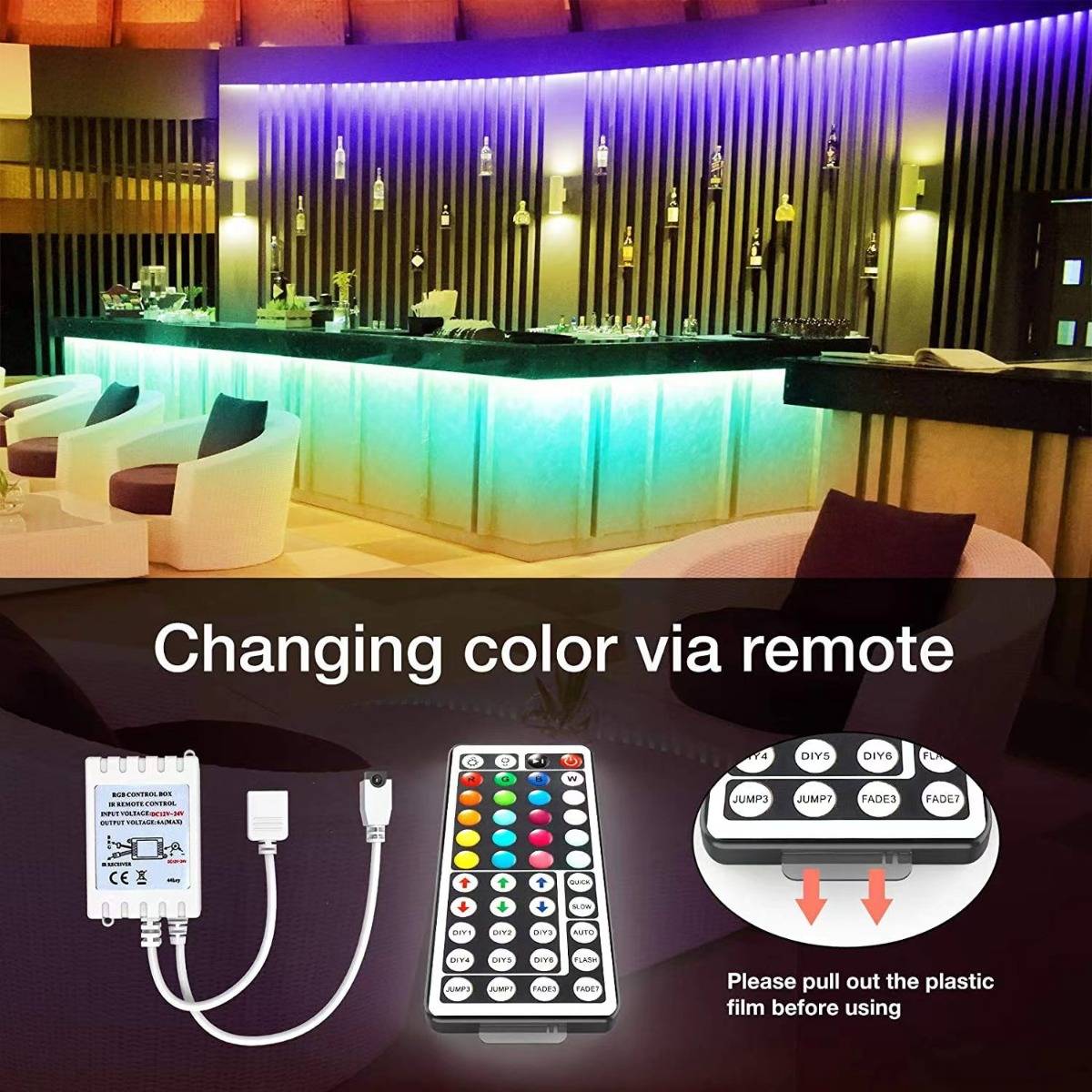 5050RGB light strip set 12V light strip 24-key remote control LED light strip RGB light strip