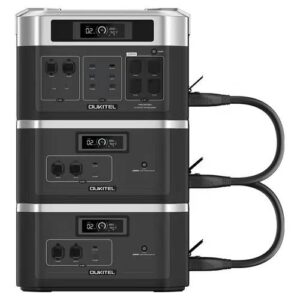 (Free Gift MC4 Cable for Micro-inverter) OUKITEL BP2000 Portable Power Station + 2 x OUKITEL B2000 Battery Pack, 2048Wh/640000mAh LiFePO4 Battery Sola