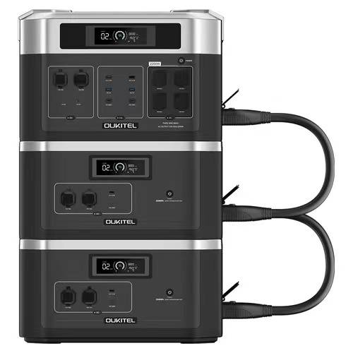 (Free Gift MC4 Cable for Micro-inverter) OUKITEL BP2000 Portable Power Station + 2 x OUKITEL B2000 Battery Pack, 2048Wh/640000mAh LiFePO4 Battery Sola