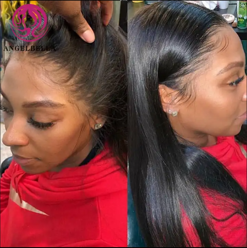 Straight Raw Brazilian Human Hair Hd Full Lace Front Wig Natural Human Hair Extension Lace Frontal Wig