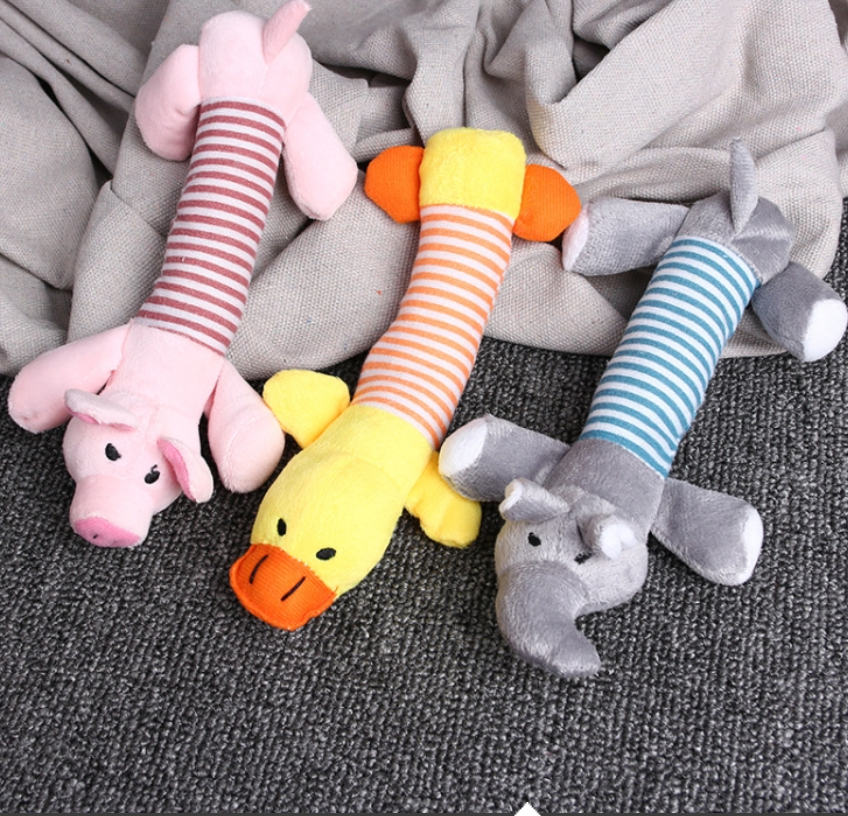 Animal Cute Long Stripe Plush Sounding Pet Toys
