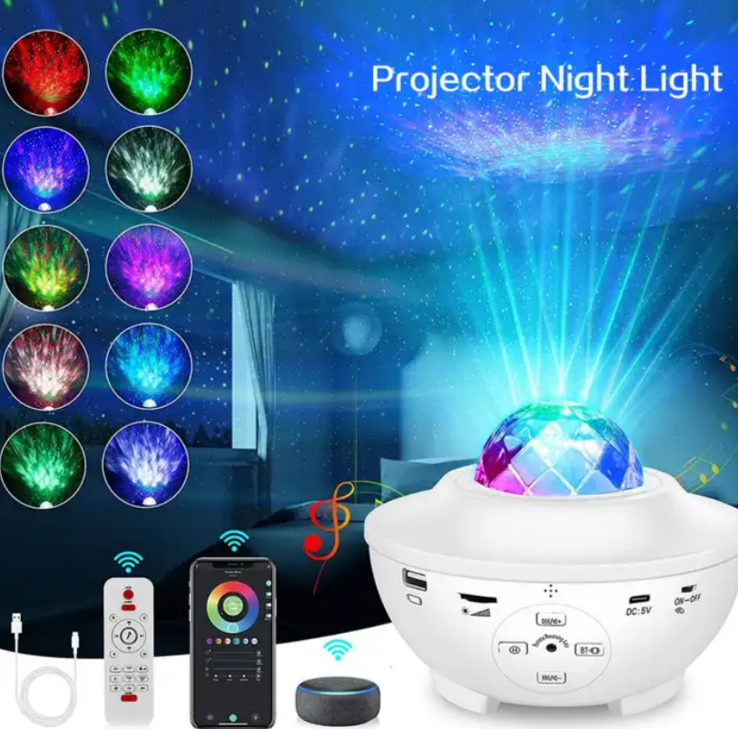 2.0 Wifi projector light Starry auto lighting system for Bedroom with Tuya APP Control star projector light White