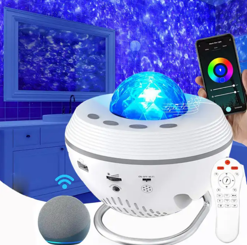 projector lamp kids with music,room galaxy light projector for bedroom WHITE