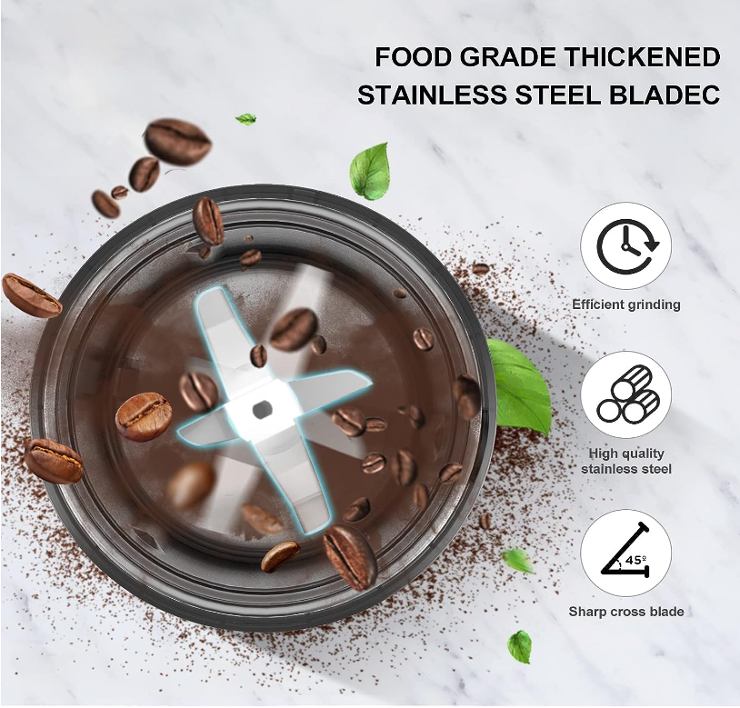 LINKchef Coffee Grinder Electric and Spice Grinder, Herb Grinder, Coffee Bean Grinder, Wet and Dry Grinder With 1 Removable Stainless Steel Bowl, Max