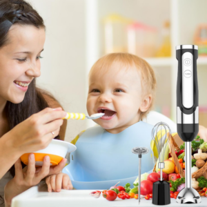 LINKChef Immersion Blender Handheld, Reinforced 800 Watt 5 Speed Turbo Immersion Blender, Hand Blender for Shakes and Smoothies, 304 Stainless Steel w