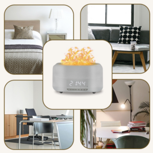 400ml Faux Flame Humidifier Home Aroma Diffuser