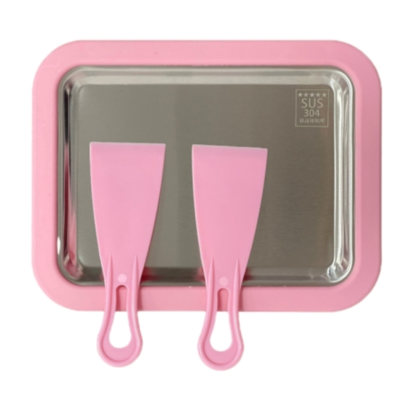 Mini Home Fried Yogurt Maker Kids Homemade DIY Fried Ice Tray, Color: Stainless Steel Pink 22.5x17.5cm